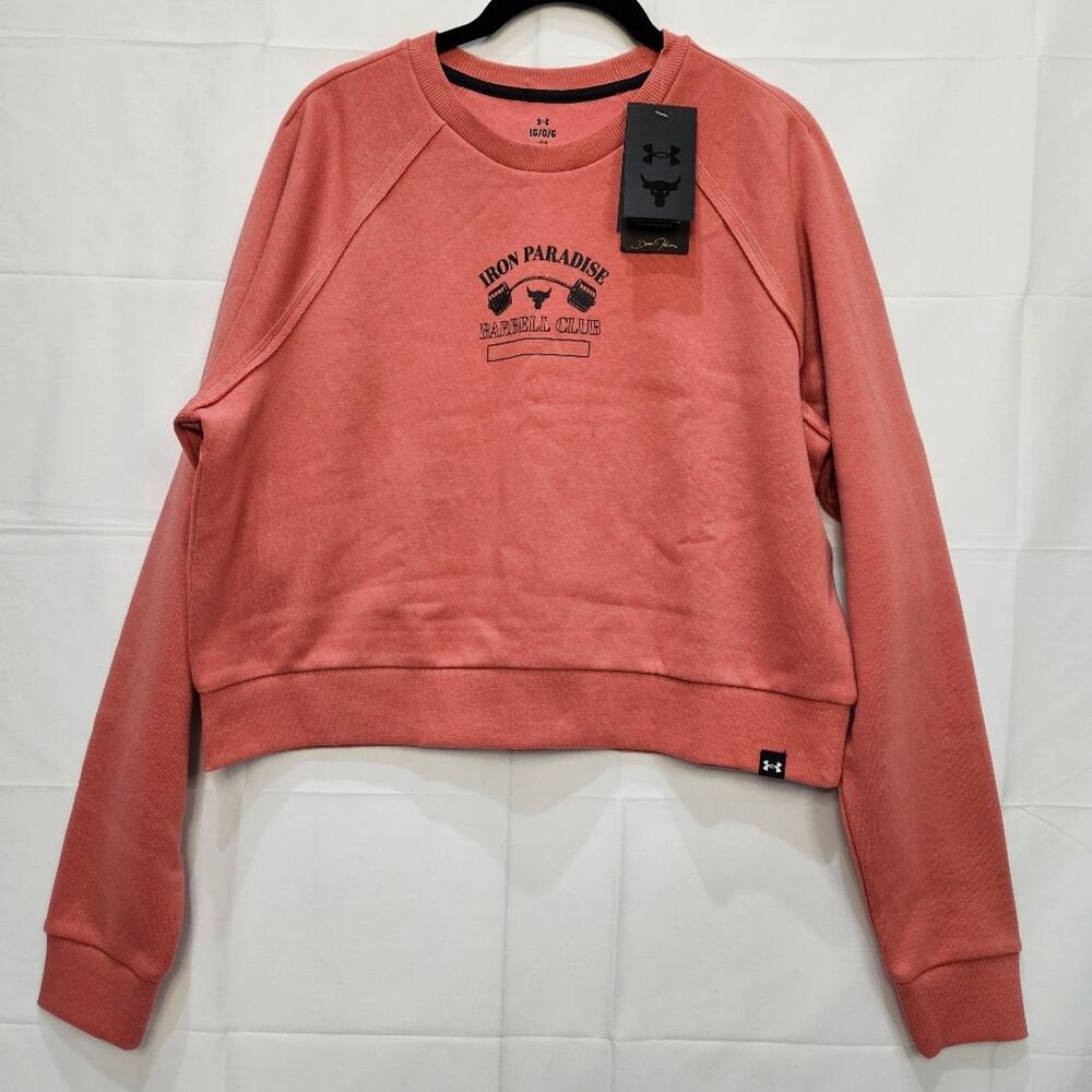 Under Armour Project Rock Crop Gym Crewneck Sweatshirt Large